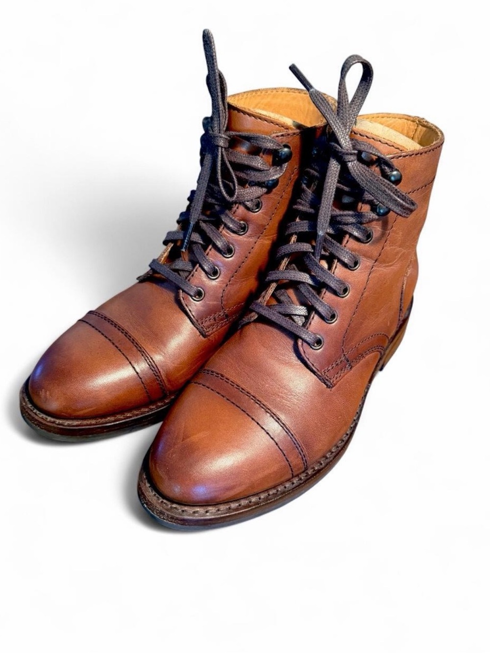 Thursday Boot Co. Women’s Captain Leather Lace Up Boots Brandy 6.5